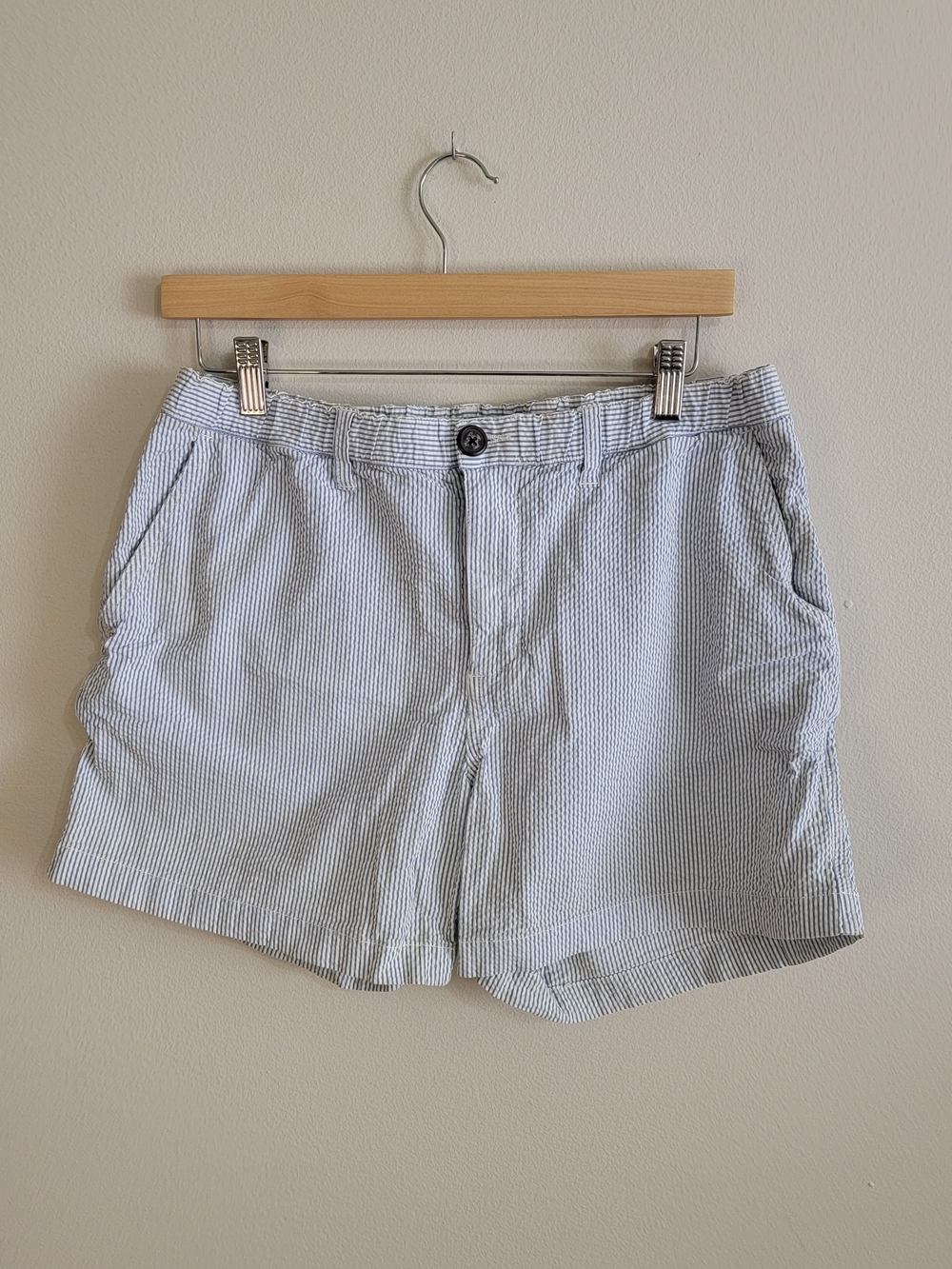 chubbies Light Blue Seersucker Flat-Front Shorts